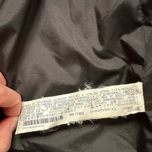 Zara women’s army green quilted zip up jacket with hood Size XS - Picture 9 of 10